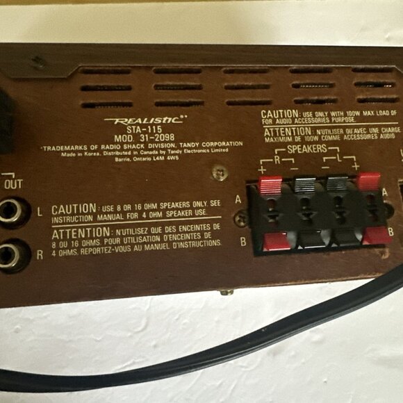 VINTAGE REALISTIC STA-115 AM/FM STEREO RECEIVER TESTED WORKING - Picture 14 of 16